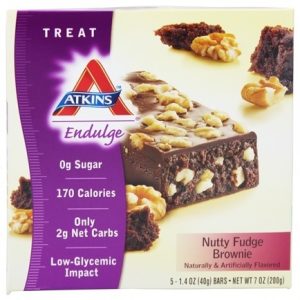 Atkins Endulge Bar Nutty Fudge Brownie  5 Bars (40gm per bar)