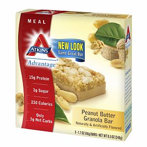 Atkins Advantage Bar Peanut Butter Granola  5 Bars (48gm each)