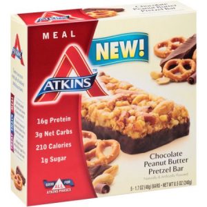 Atkins Advantage Meal Bars Chocolate Peanut Butter Pretzel  5 Bars(40gm per bar)