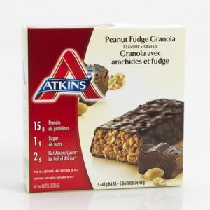 Atkins Advantage Bar Peanut Fudge Granola  5 Bars (48gm per bar)