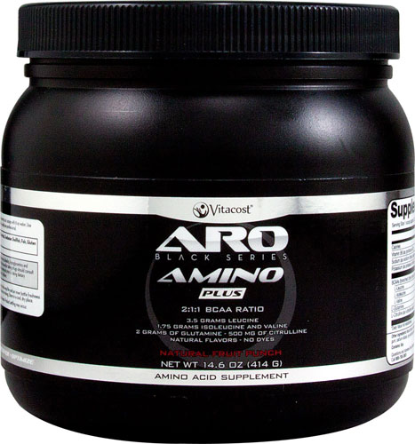 ARO Vitacost Black Series Amino Plus   BCAA Natural Fruit Punch 14