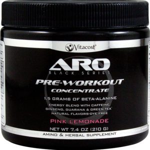 ARO Vitacost Black Series Pre Workout Concentrate Pink Lemonade 7.4 oz (210 g)