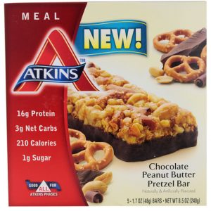 Atkins Advantage Meal Bars Chocolate Peanut Butter Pretzel    5 Bars(40gm per bar)