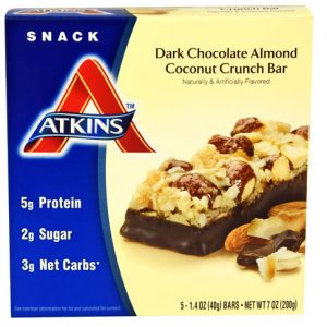 Atkins Snack Bar Dark Chocolate Almond Coconut Crunch    5 Bars (40gm per bar)