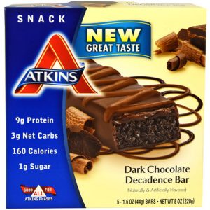 Atkins Snack Bar Dark Chocolate Decadence    5 Bars (44gm per bar)