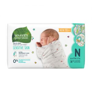 Seventh Generation Baby  Free and Clear Diapers N Up to 10 Pounds    36 Diapers