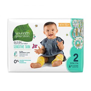 Seventh Generation Baby  Free and Clear Diapers Stage 2: 12 18 lbs(6 18KG)    36 Diapers