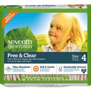 Seventh Generation Baby  Free and Clear Diapers Stage 4: 10 16 KGS    27 Diapers
