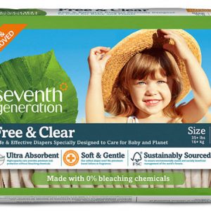 Seventh Generation Baby  Free and Clear Diapers Stage 6: 35(15KG) plus lbs    20 Diapers
