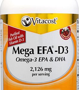 Vitacost Mega EFA D3 Omega 3 EPA & DHA Fish Oil    2,126 mg per serving   240 Softgels