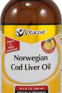 Vitacost Norwegian Cod Liver Oil Lemon    16.9 fl oz(500ml)