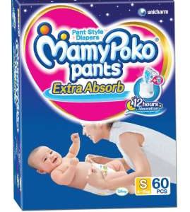 MAMY POKO PANTS DIAPER (SMALL)-60 diapers -Unicharm India