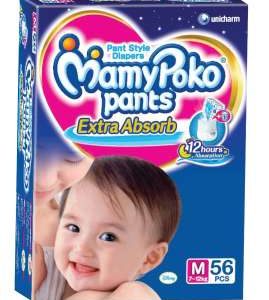 MAMY POKO PANTS DIAPER (MEDIUM)-56 diapers -Unicharm India