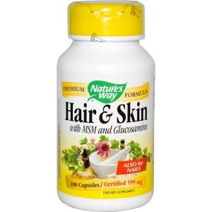 Natures Way Hair & Skin With MSM and Glucosamine 100 Capsules