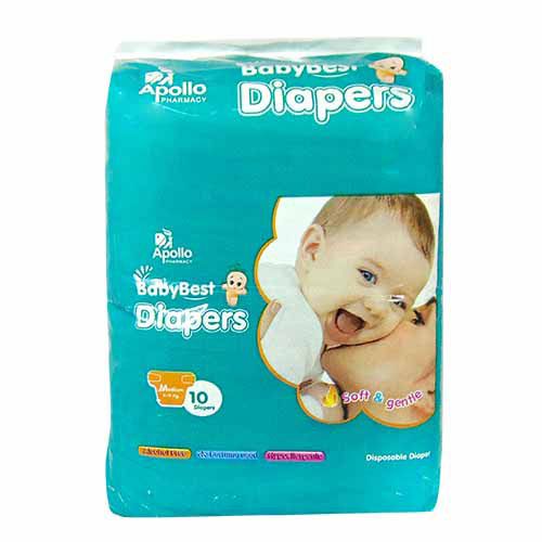 BabyBest Diapers Medium 10’s 1