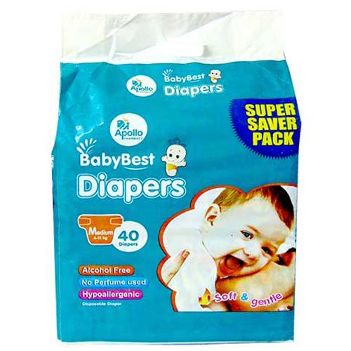 BabyBest Diapers Medium 40’s 1