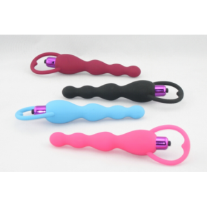 Silicone vibrating anal beads