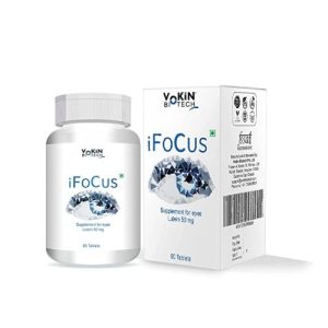 Vokin Biotech iFocus | Natural Eye Care Supplement & Vision Support | Combination of Lutein, Vitamin A, Vitamin E, Vitamin B2-60 Vegetarian Tablets
