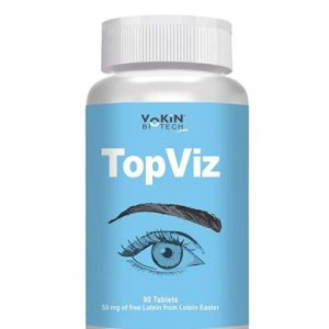 Vokin Biotech TopViz Eye Care Supplement to Improve Vision, Blue Light & Digital Guard (Lutein, Zeaxanthin) -Pack of 90 Vegetarian Tablets