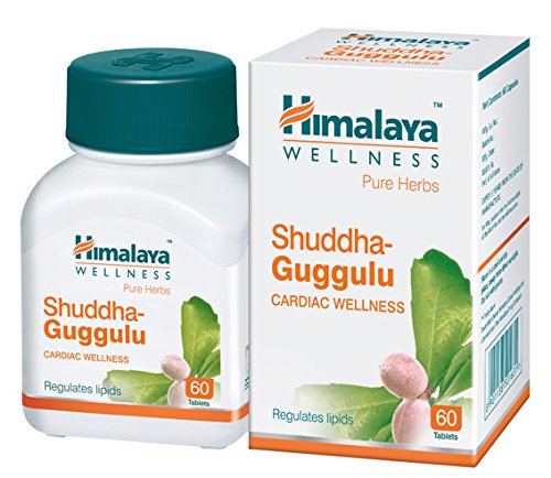 Himalaya Pure Herbs Shuddha Guggulu, Cardiac wellness Modulates blood lipid levels, Helps reduce excess cholesterol level in the blood- Pack of 60 Tablets 1