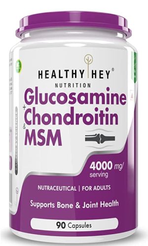 HealthyHey Nutrition Double Strength Glucosamine Chondroitin and MSM for Cartilage; Joint and Bone, 90 Capsules 1
