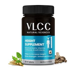 VLCC Natural Sciences Height Supplement With Botanical Matrix, Vitamins and Minerals & Growth Blend Helps to Increase Height, Bone Strenght & Enhance Growth 60 Tablets (Pack of 1)