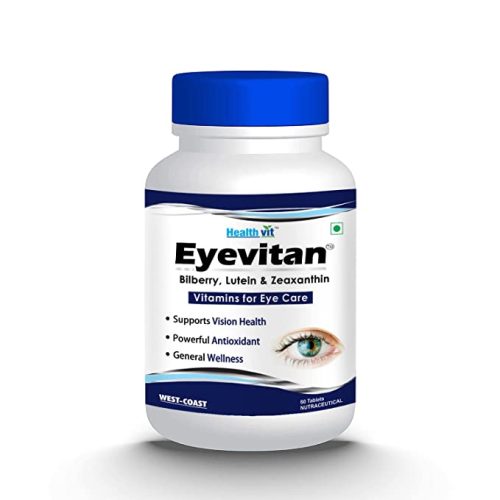 Healthvit Eyevitan | 20+ Vitamins for Eye Care | Bilberry 60mg, Lutein 4mg & Zeaxanthin for Enhance Vision, Reduce Eye Strain and Overall Eye Health | Blue Light, Glare Sensitivity & Digital Guard Formula – 60 Tablets 1