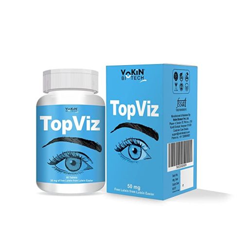 Vokin Biotech TopViz Eye Care Supplement to Improve Vision, Blue Light & Digital Guard (Lutein, Zeaxanthin) – 60 Vegetarian Tablets (Pack of 1) 1