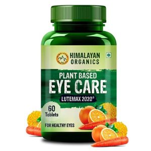 Himalayan Organics Plant Based Eye Care Supplement to Improve Vision, Blue Light & Digital Guard (Lutemax 2020, Orange Extract, Carrot Extract) - Pack of 60 Tablets