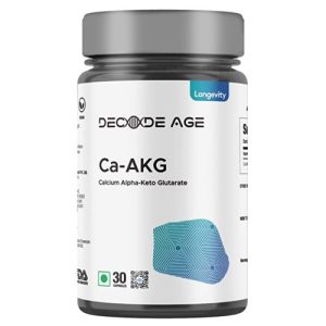 Decode Age Ca AKG Supplement Calcium Alpha-Ketoglutarate | Improve Cellular Energy, Bone Strenght, Muscle Recovery | Healthy Aging (30 Capsules)