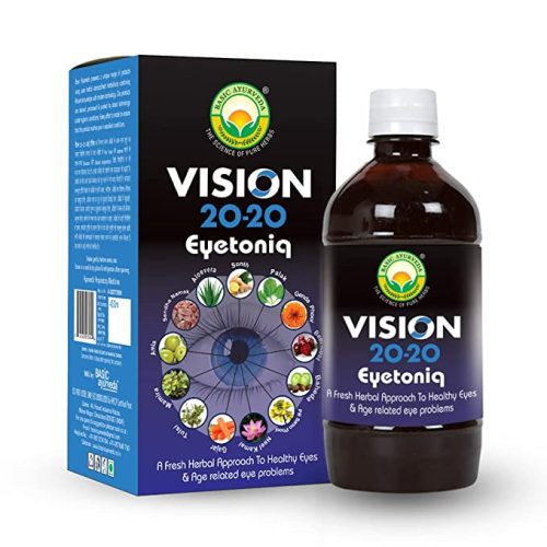 BASIC AYURVEDA Vision 20-20 Eyetoniq 450 ml- Herbal Eye Tonic | Ayurvedic Drink for Eye Health | A Powerful Blend of Natural Ingredients & Advance Formula 1