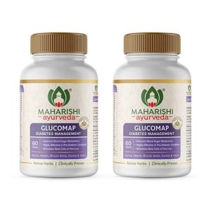 Maharishi Ayurveda Glucomap for Diabetes Management | Diabetes Care | Nutrition to Help Control Blood Sugar Levels| Natural Glucose Regulator | Improves Blood Sugar Metabolism | 60 Tablets (Pack of 2)