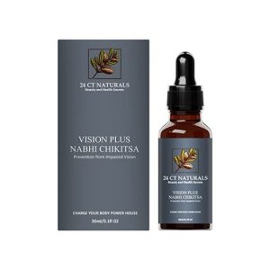 24CT NATURAL Nabhi Chikitsa Vision Plus Belly Button Oil | 24 Ct Naturals Cold Pressed Nabhi Oil For Dry Eyes Support | Ayurvedic with Blend of Fennel Seeds Mustard Oil Brahmi Abhrak Bhasma (30 ml)