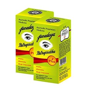 Jiwadaya Healthcare Pvt. Ltd. Netraprabha Plus Ayurvedic Herbal Eye Drops for Dry Eyes, Conjunctivitis, Swelling, Irritation, Tearing, Refreshing, Strained Eyes etc - 10ml - Pack of 2