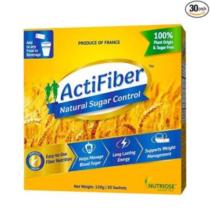 ActiFiber Natural Sugar Control - Diabetes Care Powder | Diabetic Food Product To Control Diabetes Naturally | 100% Nutriose Fiber To Manage Blood Glucose Fluctuations - (150 Gm Pack of 30 Sachets)