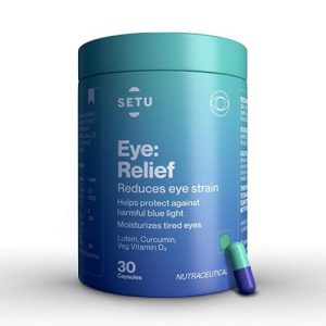 Setu Eye: Relief Plant Based Eye Vitamin for Adults - Blue Light, Glare Sensitivity Formula with our Patented Lutemax 2020 Lutein 20mg, 4mg Zeaxanthin, Curcumin & Veg Vitamin D3-30 Tablets