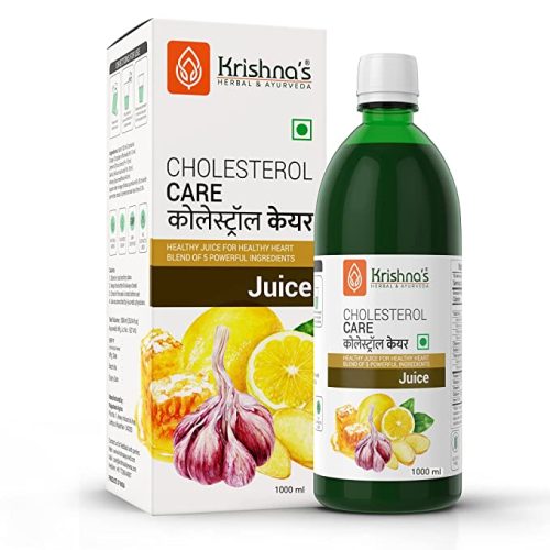 Krishna’s Herbal & Ayurveda Cholesterol Care Juice – 1000 ml | Contains Honey with Apple Cider Ginger Garlic, Sugar Free, Helps in Digestion Heart Health, Health Drink, Made in India 1