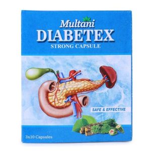 Multani Diabetex Strong Capsule | Carbohydrate Metabolism | Made Up From Jamun, Giloy, Amla & Other Ayurvedic Products | Ayurvedic Sugar Management Medicine | Pack of 30 Capsules