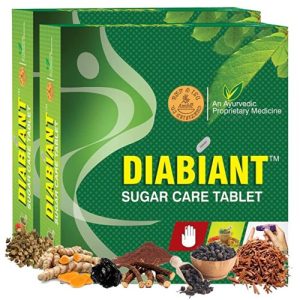 AMBIC Diabiant Sugar Care Tablet - 60 Herbal Diabetes Tablets, Ayurvedic Diabetic Care Medicine, Helps Maintain Healthy Sugar Levels, Regulates Blood Glucose, Improves Metabolism Level, Pack of 2