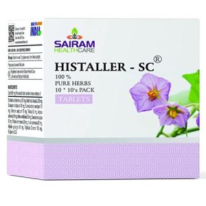 Histaller SC Tablets - Ayurvedic Supplements for Sneezing, Running Nose, Watery Eyes, Sinusitis, and Respiratory Disorders - Natural Medicine Composed of 100% Pure Herbs (100 Tablets)