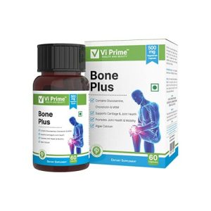 Vi Prime Health and Beauty Bone Plus Bone and Joint Health Supplements Medicine for Bone Strength Knee Pain Relief Products Bone Supplement Calcium Tablets | Vegetarian Dietary Supplements 60 Capsules