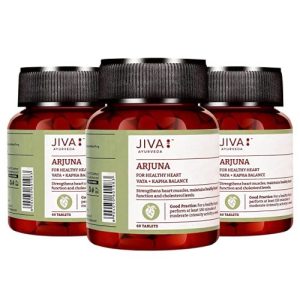 Jiva Arjuna Tablet Promotes Heart Health | Manages Cholesterol Level - 60 Tablets (Pack of 3)
