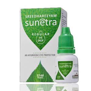 Sreedhareeyam Ayurveda Sunetra Regular Herbal Eyedrops (17-60 years age) from renowned Eye hospital, Relieves dryness,redness,itching,Cooling daily-use with Rosewater, Holy basil leaves and Honey