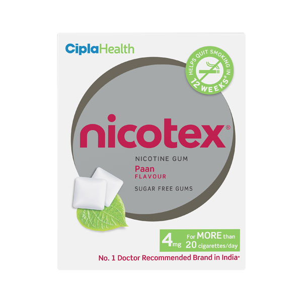 Nicotex Nicotine Sugar Free 4mg Paan Chewing Gums